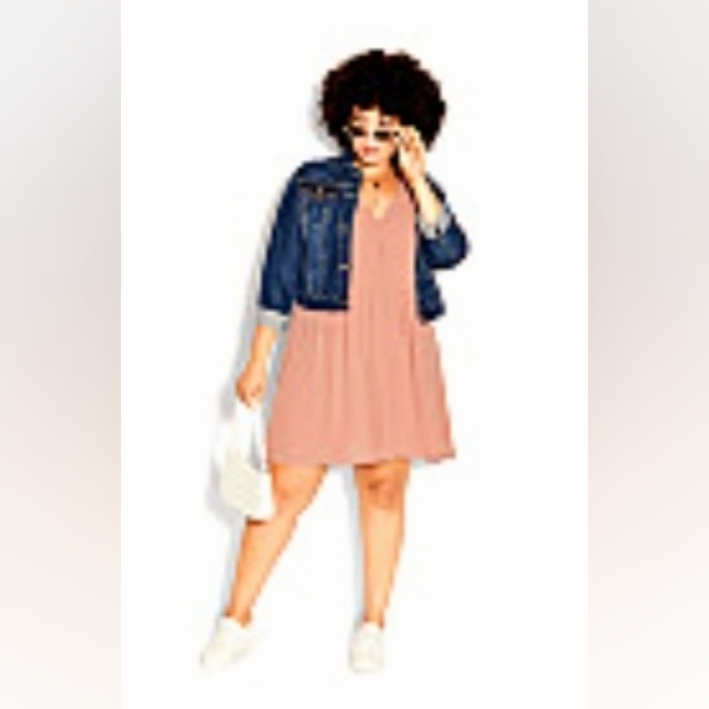 City Chic Blush Pink Swing Mini Dress